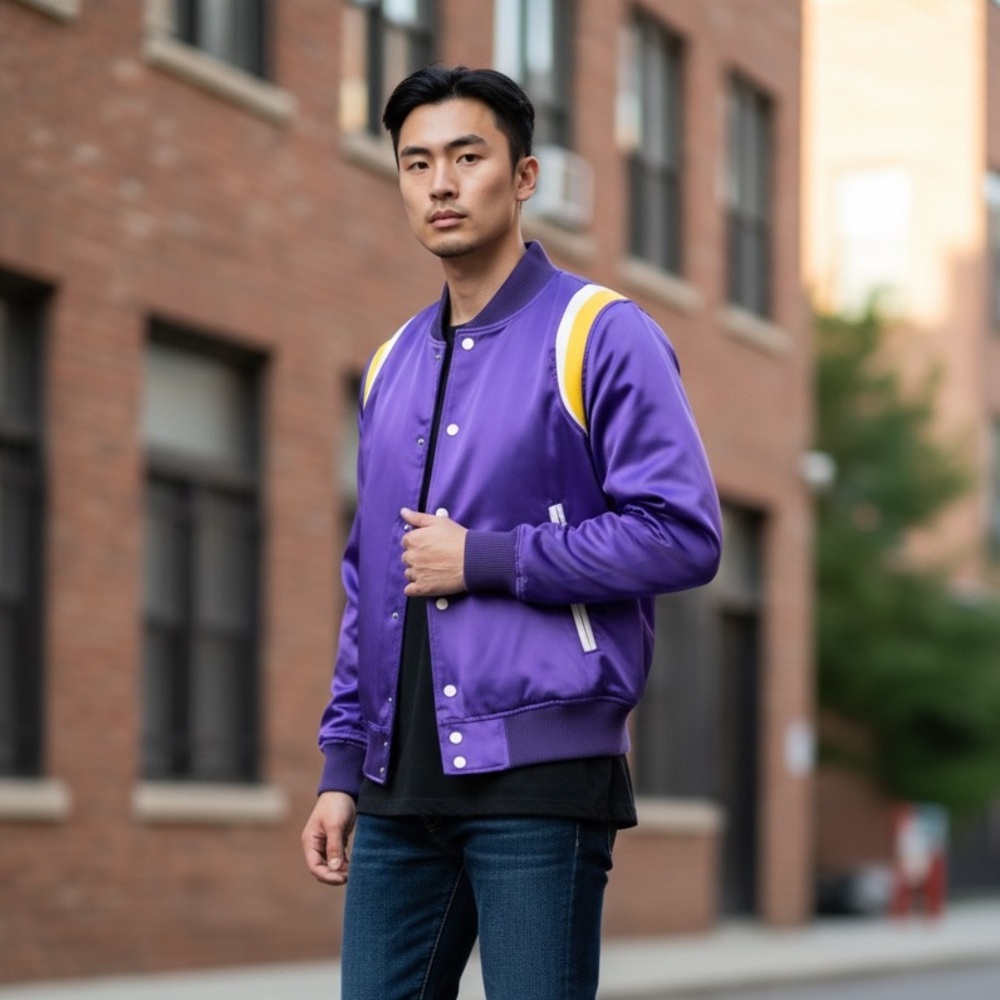 AMIRI Varsity Baseball Loose Fit Jacket In Purple size Small
$2100 Retail
